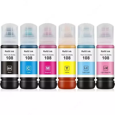 Hajmi 70 ml bo‘lgan Epson 108 CA asl rangli (ko‘k/havorang) siyoh -